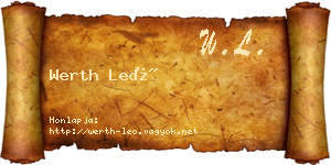 Werth Leó névjegykártya